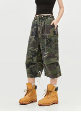 Green Camouflage Workwear Shorts